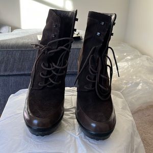 Brown Combat Boots by TOD’S